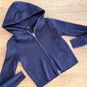 Brandy Melville Navy Blue Zip-Up Hoodie
